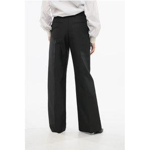Valentino High-Waisted Solid Color Pants with Belt Loops