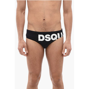 Dsquared² Solid Color Swim Brief with Contrasting Logo