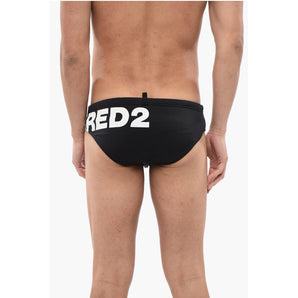 Dsquared² Solid Color Swim Brief with Contrasting Logo