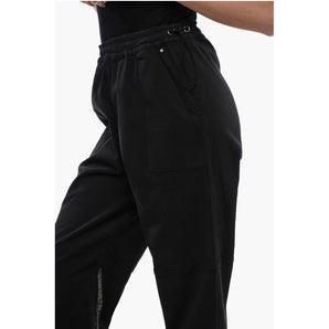 AllSaints Stretch Cotton Pants with Elastic Waistband and Decorated Sn