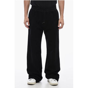 Saint Laurent Fleeced Cotton Straight Fit Sweatpants