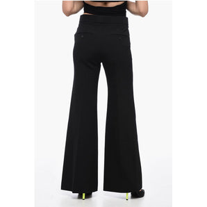 Givenchy Virgin Wool Wide Leg Pants with Concealed Closure
