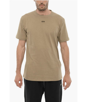 Off-White Slim Fit Crew-neck T-Shirt with Embroidered Logo