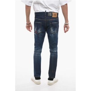 Dsquared² Embroidered Skater Denims with Dark Wash
