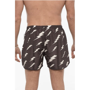 Neil Barrett Slim Fit All-Over Monogram RAIN Swim Shorts