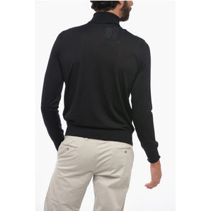 Versace Turtleneck Wool Blend Sweater with Logo