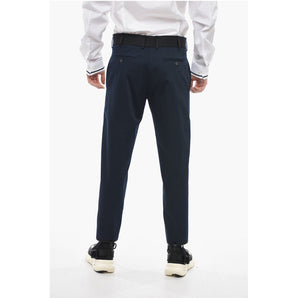 Neil Barrett Slim Fit TOM Pants with Contrasting Edges and Ankle Buttons