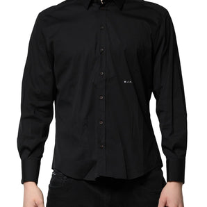 Dolce &amp; Gabbana Black SARTORIA Cotton Formal Men Dress Shirt