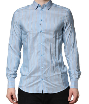 Camisa formal de rayas azul claro MARTINI de Dolce &amp; Gabbana