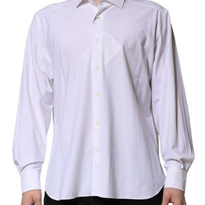 Corneliani White Long Sleeves Collared Dress Formal Shirt