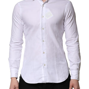 Barba Napoli White Long Sleeves Collared Dress Formal Shirt