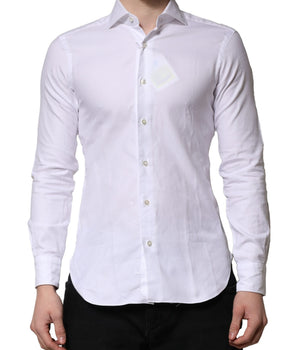 Barba Napoli White Long Sleeves Collared Dress Formal Shirt