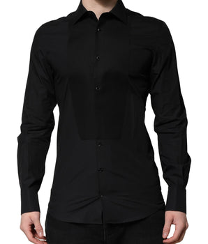 Dolce & Gabbana Black GOLD Long Sleeves Dress Formal Shirt