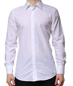 Dolce &amp; Gabbana White GOLD Long Sleeves Dress Formal Shirt