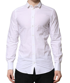 Dolce &amp; Gabbana White GOLD Long Sleeves Dress Formal Shirt