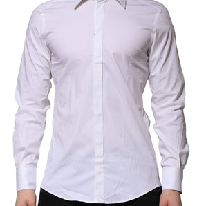 Dolce & Gabbana White MARTINI Long Sleeves Dress Formal Shirt