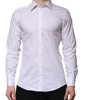 Dolce &amp; Gabbana White MARTINI Long Sleeves Dress Formal Shirt