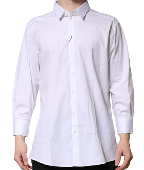Dolce &amp; Gabbana White GOLD Long Sleeves Dress Formal Shirt