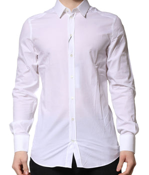 Dolce &amp; Gabbana White GOLD Long Sleeves Dress Formal Shirt