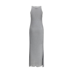 PINKO Metallic knit long Dress