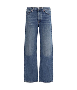Agolde Blue Cotton Straight-Leg Jeans