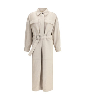 Brunello Cucinelli Beige Wool Coat
