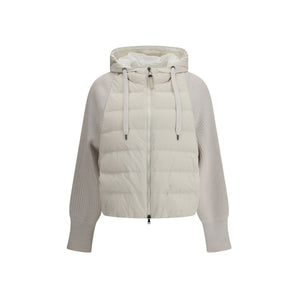Chaqueta de plumón con mangas de lana Brunello Cucinelli
