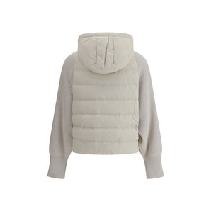 Chaqueta de plumón con mangas de lana Brunello Cucinelli