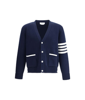 Thom Browne Blue Merino Wool Cardigan