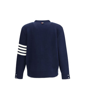 Thom Browne Blue Merino Wool Cardigan