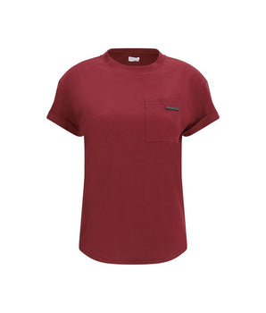 Brunello Cucinelli Bordeaux Cotton T-Shirt