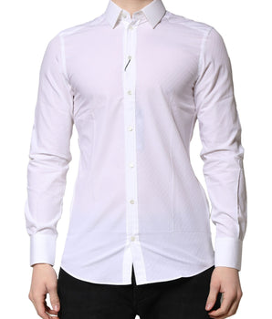 Dolce &amp; Gabbana White MARTINI Long Sleeves Dress Formal Shirt