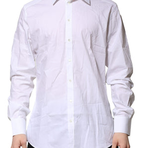 Dolce & Gabbana White GOLD Long Sleeves Dress Formal Shirt