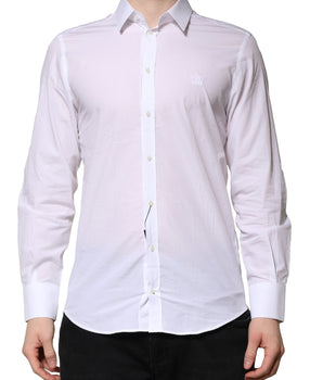 Dolce &amp; Gabbana White MARTINI Long Sleeves Men Formal Shirt