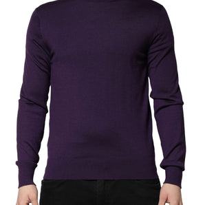 Dolce &amp; Gabbana Purple Cashmere Turtleneck Pullover Sweater