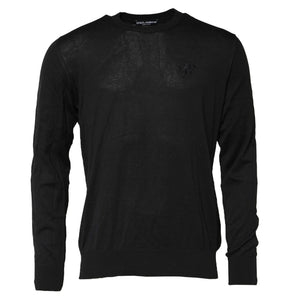 Dolce &amp; Gabbana Black Cotton DG Logo Men Sweatshirt Sweater