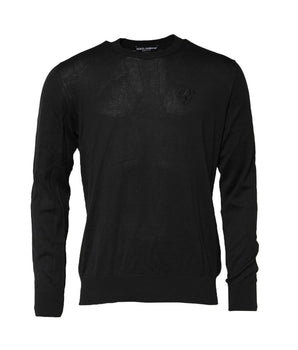 Sudadera Dolce &amp; Gabbana de algodón negro con logotipo DG para hombre