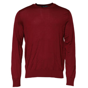Dolce &amp; Gabbana Maroon Cashmere Crew Neck Sweatshirt Sweater