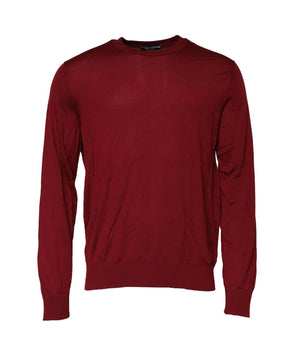 Suéter tipo sudadera con cuello redondo de cachemira color granate de Dolce &amp; Gabbana