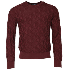 Dolce &amp; Gabbana Bordeaux Silk Knit Crew Neck Pullover Sweater