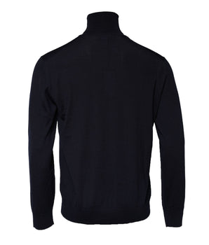 Dolce &amp; Gabbana Blue Long Sleeve Turtleneck Pullover Sweater