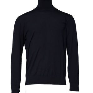 Dolce & Gabbana Blue Long Sleeve Turtleneck Pullover Sweater