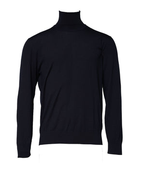 Dolce &amp; Gabbana Blue Long Sleeve Turtleneck Pullover Sweater