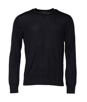 Dolce &amp; Gabbana Black Long Sleeve CrewNeck Pullover Sweater
