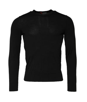 Dolce &amp; Gabbana Black Long Sleeve Crew Neck Pullover Sweater