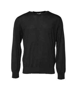 Dolce &amp; Gabbana Gray Long Sleeve Crew Neck Pullover Sweater