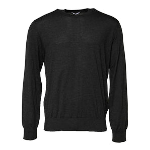 Dolce & Gabbana Gray Long Sleeve Crew Neck Pullover Sweater