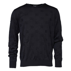 Dolce & Gabbana Black Silk Crew Neck Sweatshirt Sweater