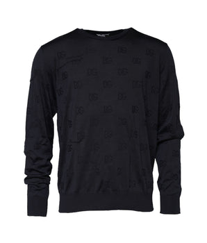Dolce &amp; Gabbana Black Silk Crew Neck Sweatshirt Sweater
