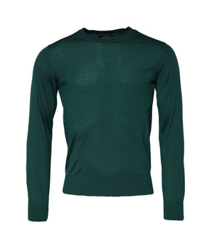 Dolce &amp; Gabbana Green Cashmere Crew Neck Sweatshirt Sweater